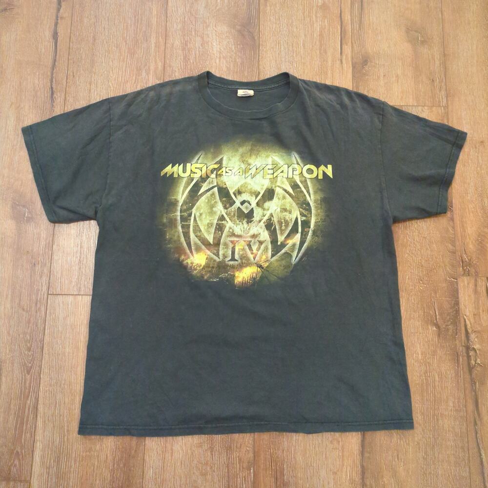 VTG Music As A Weapon Adult‎ XL Shirt Punk Grunge Rock Metal Biker Skater 2009